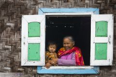 Habitants dans un vllage flottant