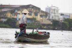 Marché flottant dans le delta du Mékong