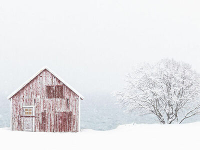 Rorbu sous la neige