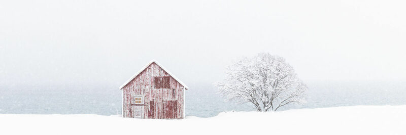 Rorbu sous la neige